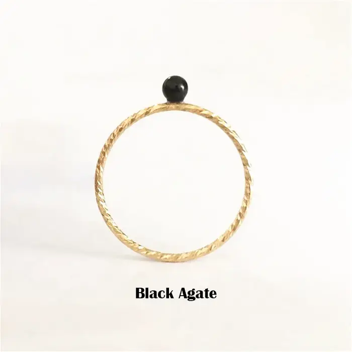 Bague kle de Rotterdam remplie d'or 14 carats avec opale synthétique blanche et bleue, onyx noir, pi