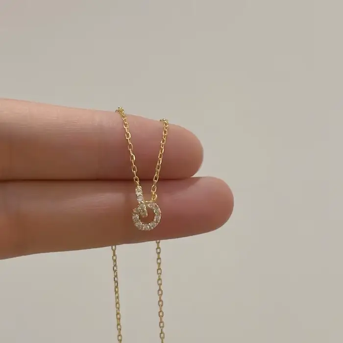 Collier en argent Sterling 925 avec diamant imbriqué