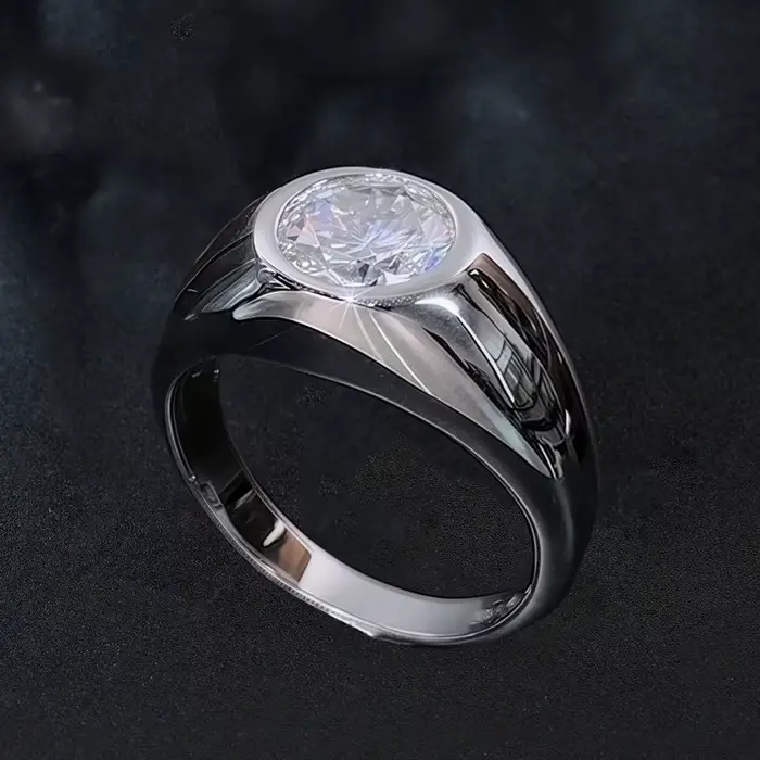 Bague en argent sterling 925 sertie de moissanite blanche grise verte pour homme femme élégante occasions spéciales