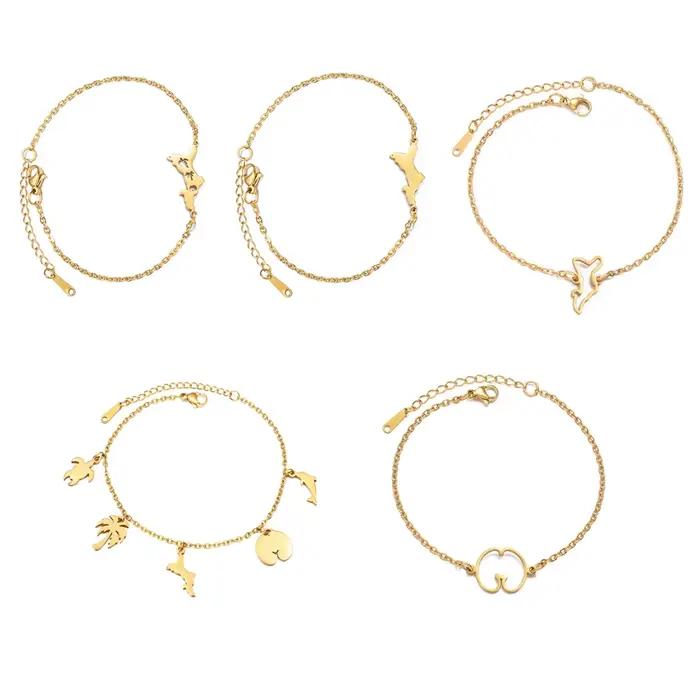 Bracelets Seychelles pour femme, 1 pièce, avec carte de Mahé et coquille de coco, bijoux en acier inoxydable # 591762