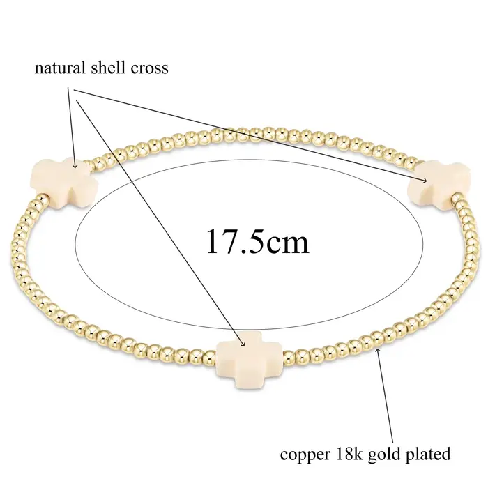 Bracelet croix plaqué or 18 carats pour femme