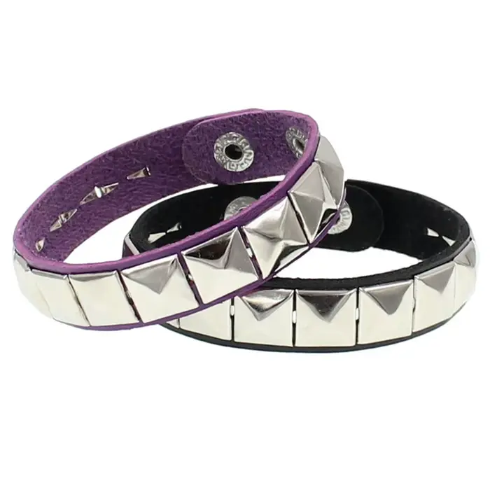Bracelet Punk Hip-hop à Rivets Carrés en Cuir pour Hommes et Femmes Occasions Spéciales Style Rock Punk