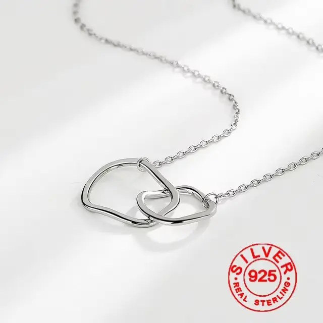 Collier en argent pour femmes en forme de cercle plaqué or, chaîne O tendance, ras du cou, cadeau de