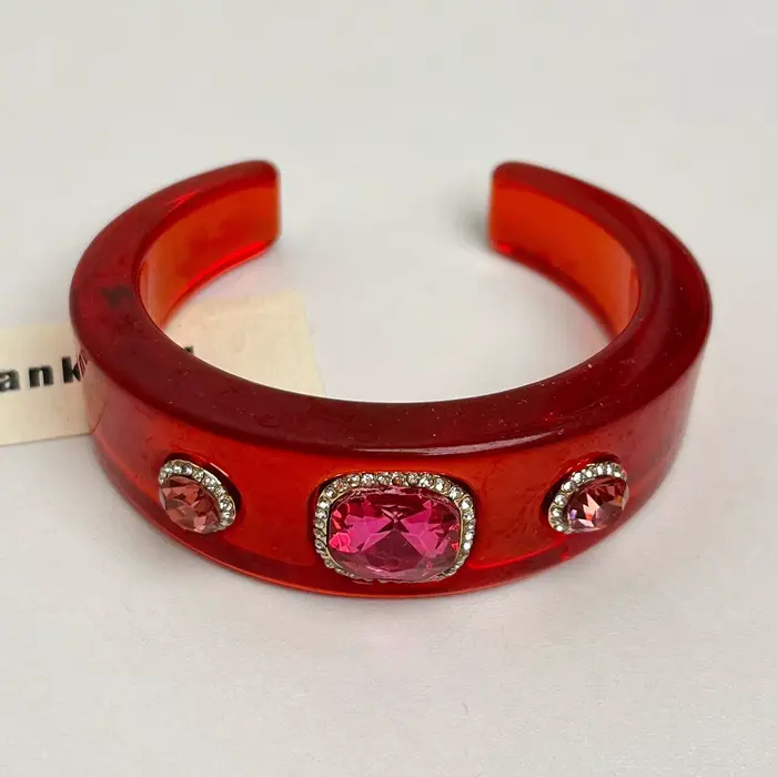 Bracelet en résine avec strass colorés, Design exagéré Unique, à la mode, exquis, multicolore, géomé