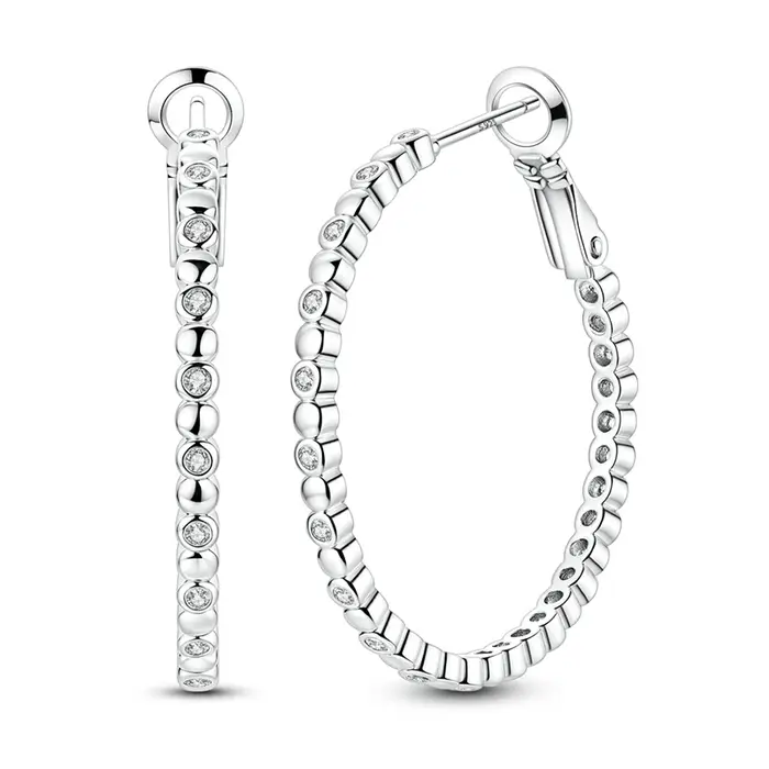 Boucles d'oreilles rondes en argent Sterling 925 pour femmes et filles, bijoux fins, mode luxe, anni