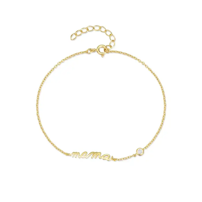 ROGHTS-Bracelet en Argent Sterling 925 avec Lettre MaMa pour Femme, Pendentif, Bijoux de Boutique, C