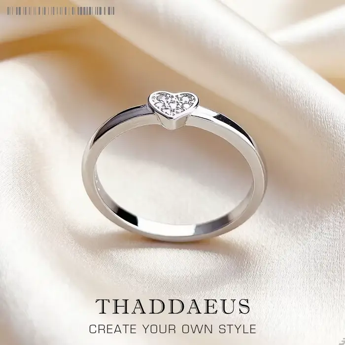 Bague en argent sterling 925 romantique sertie de zirconium blanc cœur à offrir pour occasions spéciales engagement mariage noël