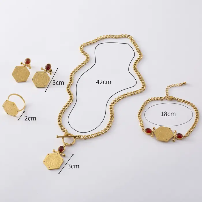 LUIZADA – ensemble de bijoux en acier inoxydable pour femmes