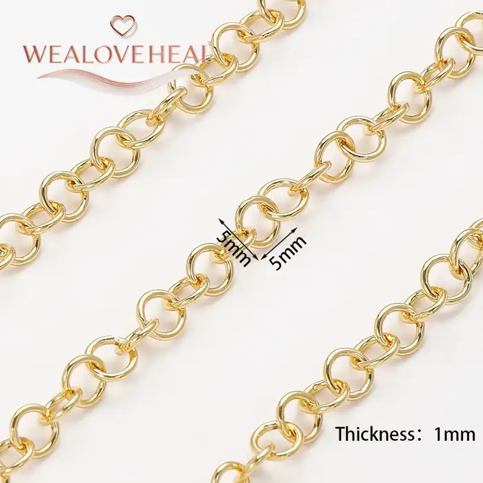 Chaînes en laiton plaqué or 18 carats, accessoires de fabrication de bijoux à bricoler soi-même, pou