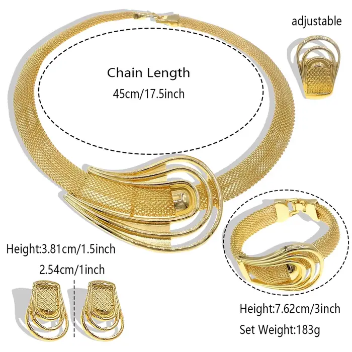 Ensemble de bijoux plaqué or italien pour femme