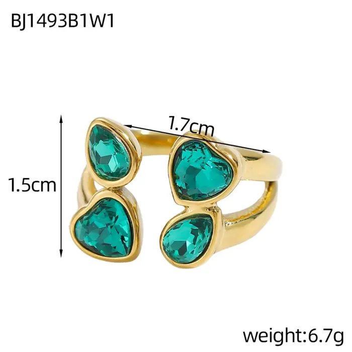 CARLIDANA bijoux de mode anneaux ouverts plaqué or 18 carats en acier inoxydable Simple multicolore 