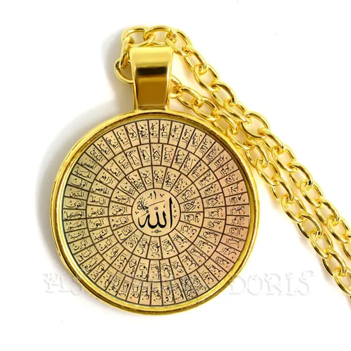 Collier Musulman en Verre de Couleur Or
