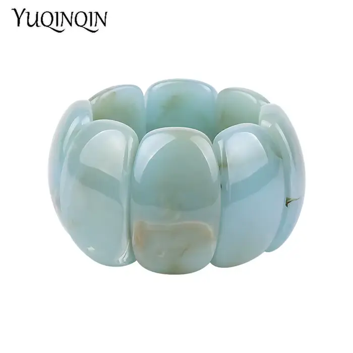 Bracelets classiques en résine pour femmes, grands Bracelets à la mode, extensibles, en acrylique, larges, géométriques, breloque féminine, bijoux simples