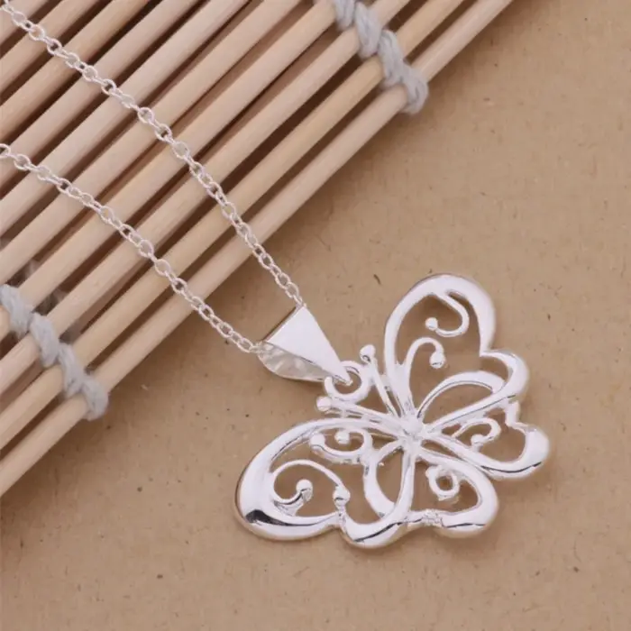 Collier pendentif papillon en argent sterling 925 pour femmes
