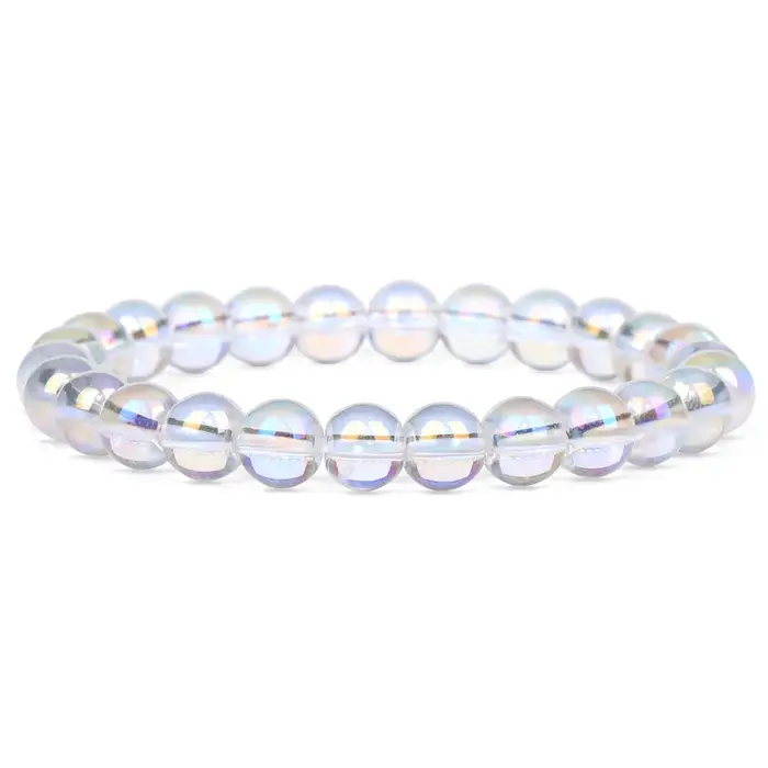 Bracelet de Perles en Pierre de Lune Naturelle pour Homme et Femme, Bijou artificiel astique de Guér