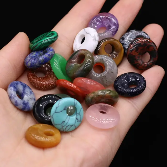 Pierres semi-précieuses naturelles, perles rondes à grand trou, exquises pour la fabrication de bijoux, bricolage, collier, bracelet, boucles d'oreilles, accessoires