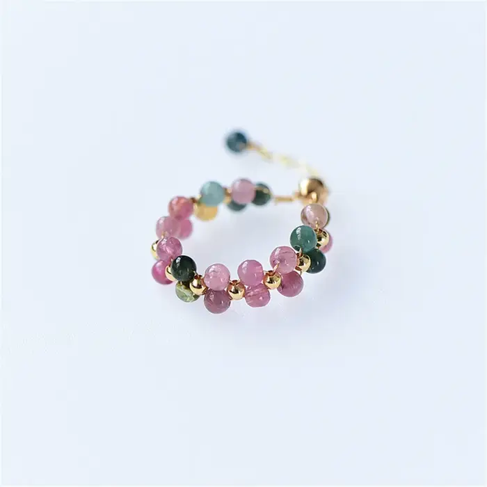 Bague en Tourmaline Arc-en-ciel Naturelle pour Femme