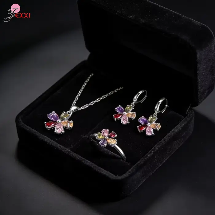 Ensemble de bijoux en argent Sterling 925 véritable pour femmes