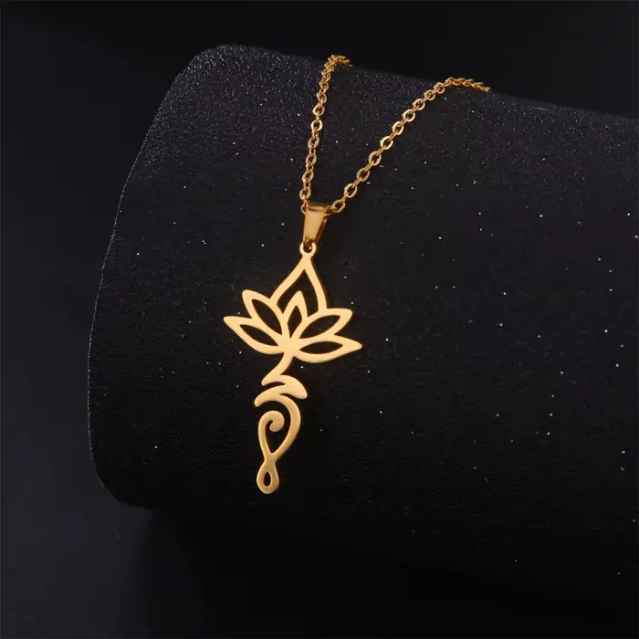 Collier Anni Unalome en acier inoxydable avec pendentif Unalome pour femmes spiritualité yoga guérison bijoux spirituels occassions spéciales