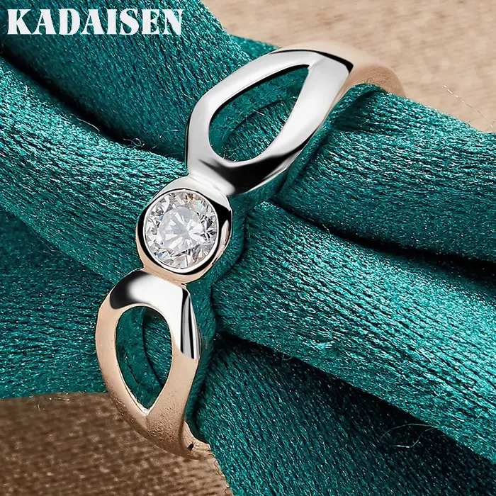 Zircon œil d'ange en argent sterling 925 7-10 # Bague pour femmes