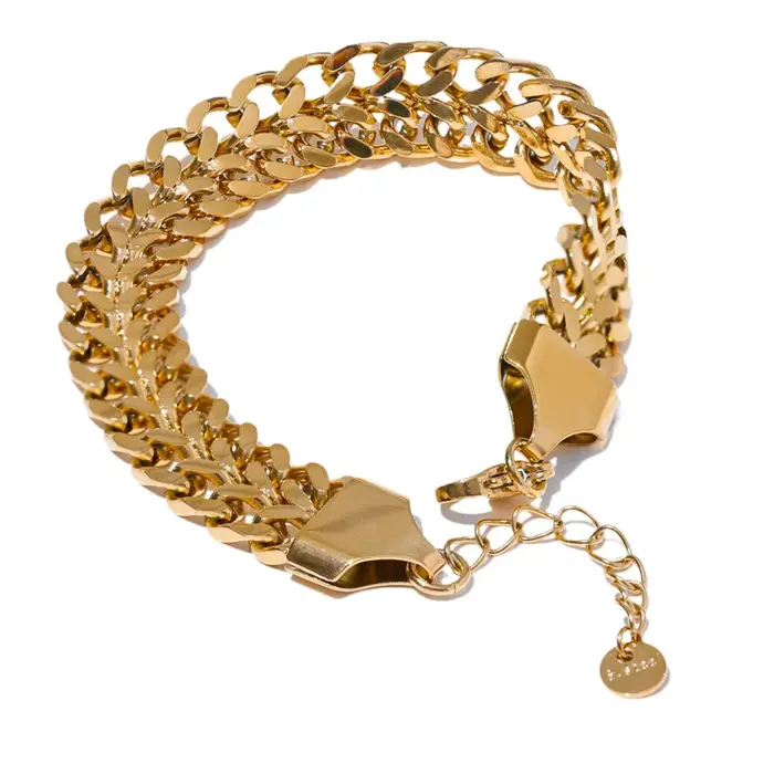 Yhpup – collier cubain en acier inoxydable poli de haute qualité, large chaîne, métal étanche plaqué