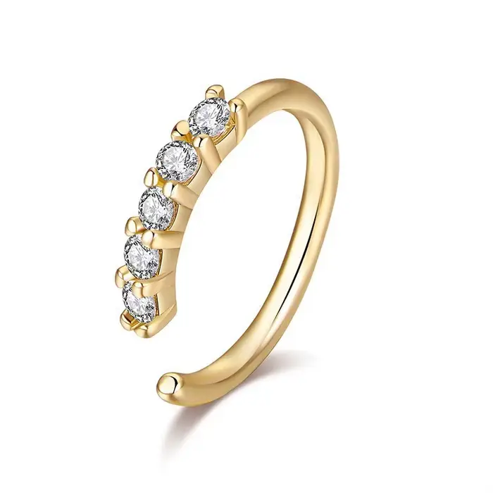 Anneaux de nez en Zircon miniatures à une rangée pour femmes, perceuse Fine exquise avec ouverture d