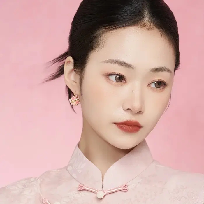 Boucles d'oreilles en pétales de fleurs roses pour femmes
