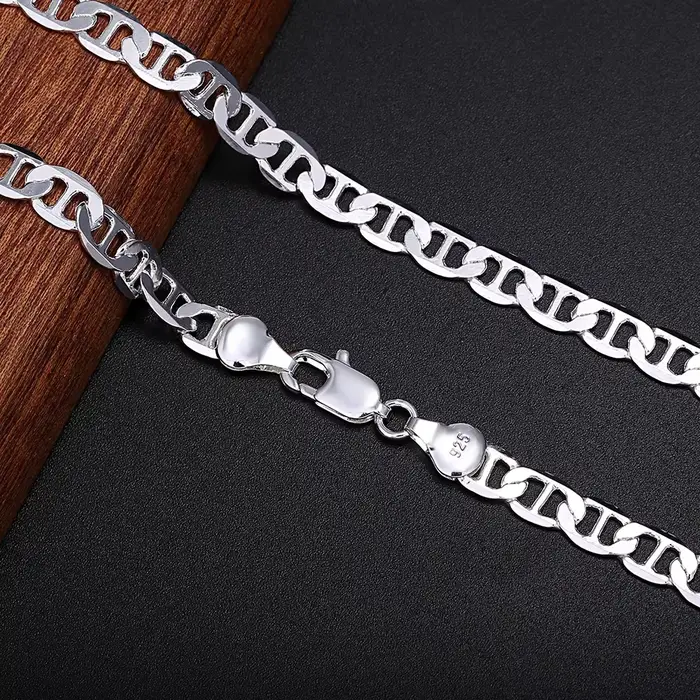 Noble 45-60 cm 925 argent Sterling solide 6MM collier Noble luxe magnifique charme mode hommes fête 