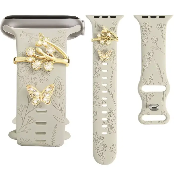 Ornement de bracelet de montre en métal, broche en diamant, bague décorative, breloques de ceinture,
