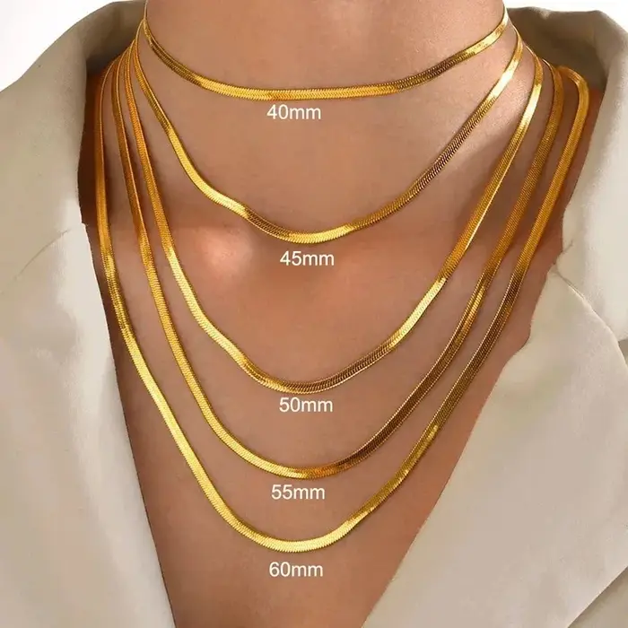 Collier chaîne serpent en argent sterling 925 et or pour femmes et hommes, ras du cou à chevrons, bi