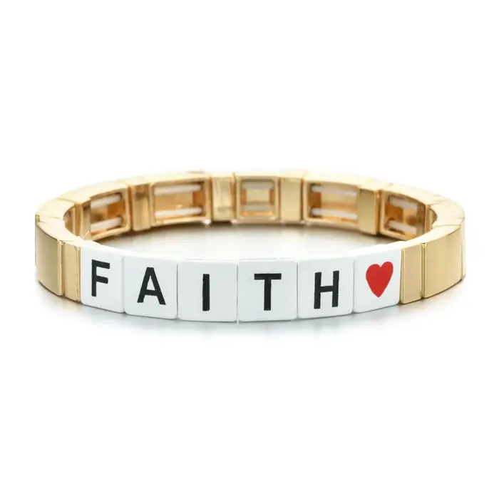 Bracelet élastique en émail couleur or pour maman, cadeau de fête des mères, fait à la main