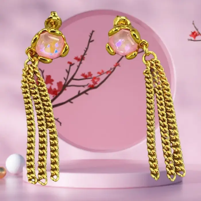 Boucles d'oreilles en pierres précieuses exquises pour filles