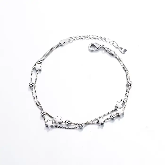 VENTFILLE 925 timbre couleur argent étoile Bracelet mode coréenne étoiles à cinq branches cristal Do