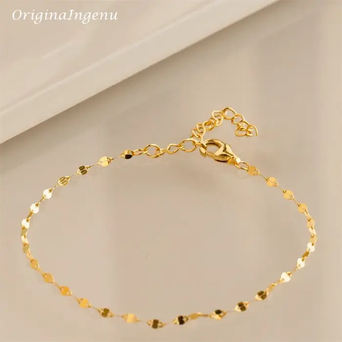 Bracelet chaîne à lèvres rempli d'or 14K, bijoux minimalistes, fait à la main, chaîne à maillons mir
