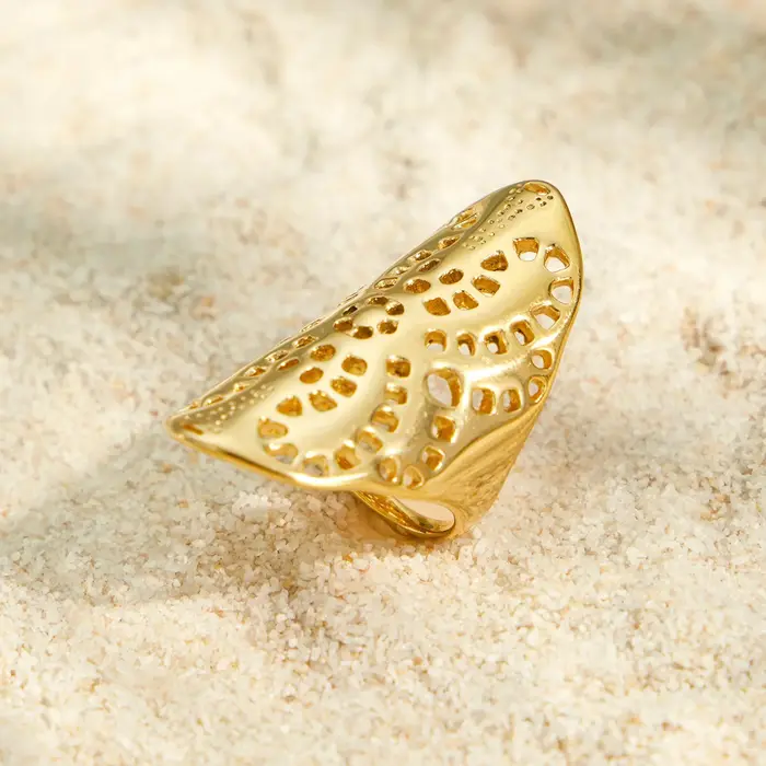Bague filigranée en acier inoxydable pour femme