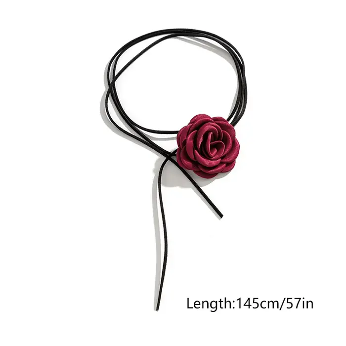 Collier Fleurs Rose Ras Du Cou Femme Bohème Élégant Pour Soirées Mariages Occasions Spéciales