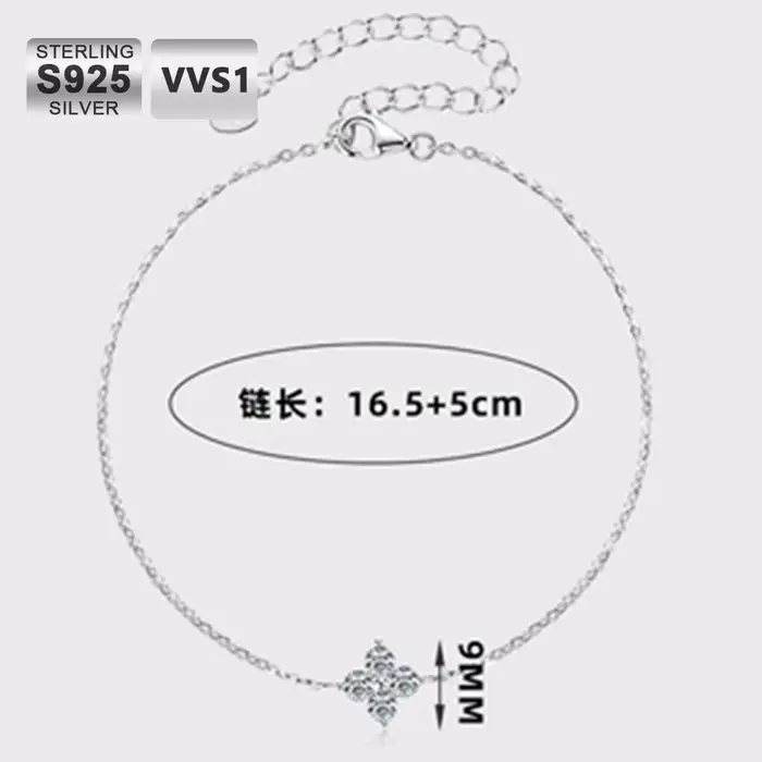 ICEBLING – Bracelets Moissanite classiques de luxe pour femmes, en argent S925, scintillant, VVS, bi