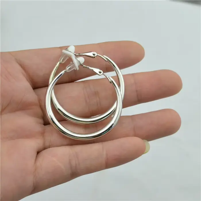 Boucles d'oreilles à Clip sur l'oreille sans Piercing pour femmes, bijoux à la mode, grand cercle No