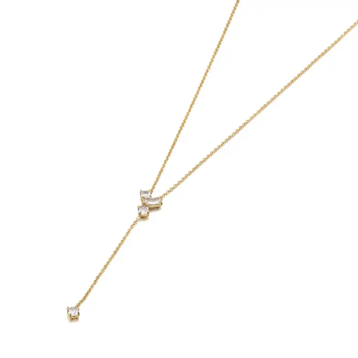JeeMango – collier élégant en forme de Y pour femmes, chaîne longue en acier inoxydable, pendentif g