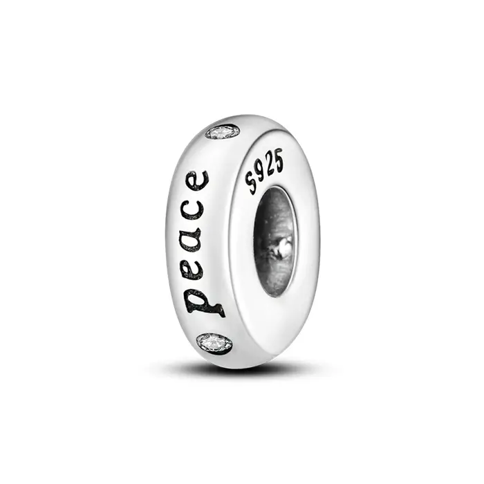 Breloques et perles clips en argent 925 avec fermoir, pavé de zircone cubique, et breloques stoppeur