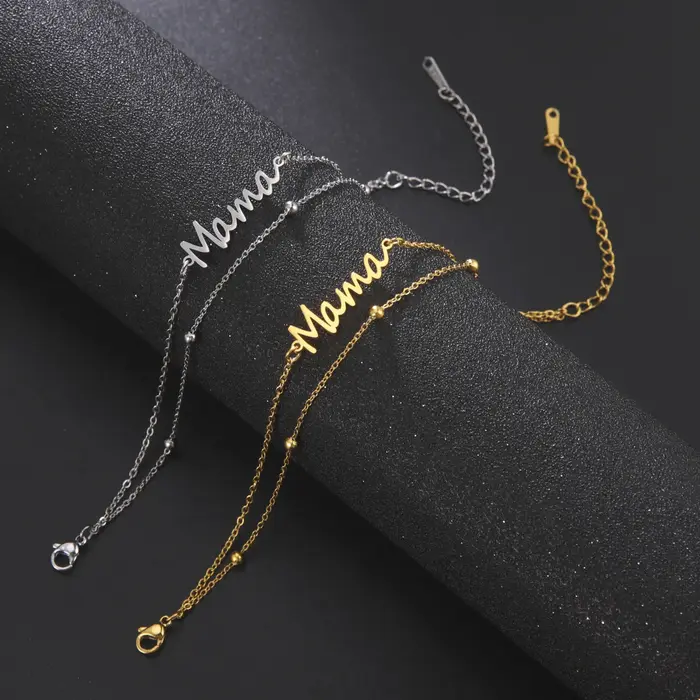 Bracelet pendentif maman en acier inoxydable pour femme
