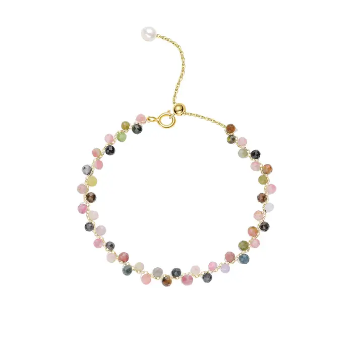 Bracelet Tourmaline Naturelle pour Femmes, Pierres Semi-Precieuses, Accessoire Mode à Porter Quotidien Soirée Mariage