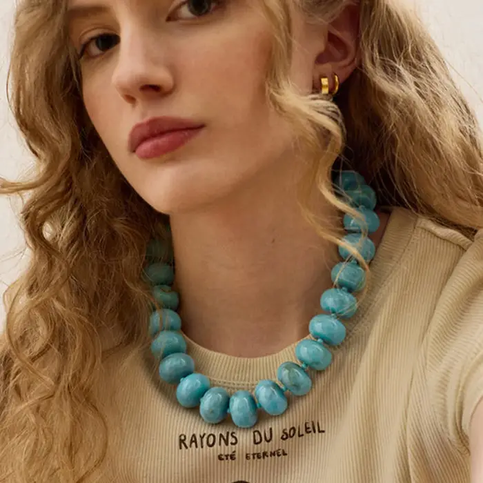 Collier Bohème Coloré à Perles Acryliques Géométriques Décontracté Tendance Accessoires de Bijoux d'Été pour Femme Occasions Spéciales