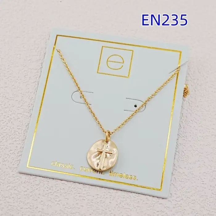 VKVVA bijoux de mode 16 pouces plaqué or classique croix argent plaqué pendentif collier pour les fe