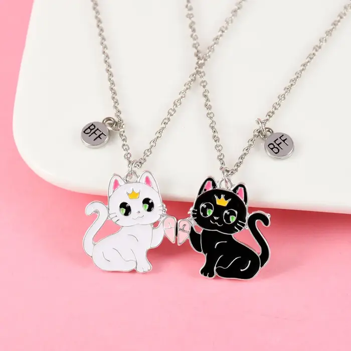 Collier meilleur ami chat Animal de dessin animé pour filles