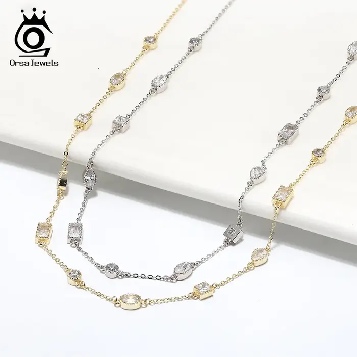Collier ras du cou en or 14 carats serti de zircone 4A forme carrée et ovale bijoux d'anniversaire pour femme rencontres quotidiennes mariage