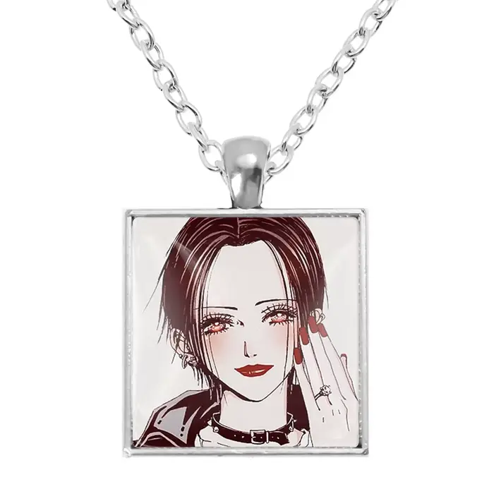 Collier carré en verre NANA Manga Osaki, mode Anime japonais, bijoux pour Fans, pendentif de sac, ca