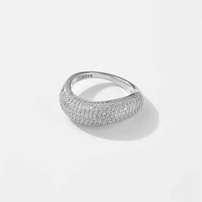DPLAOPA 100% 925 argent Sterling géométrique plein Zircon pavé femmes bague de luxe cristal bijoux f