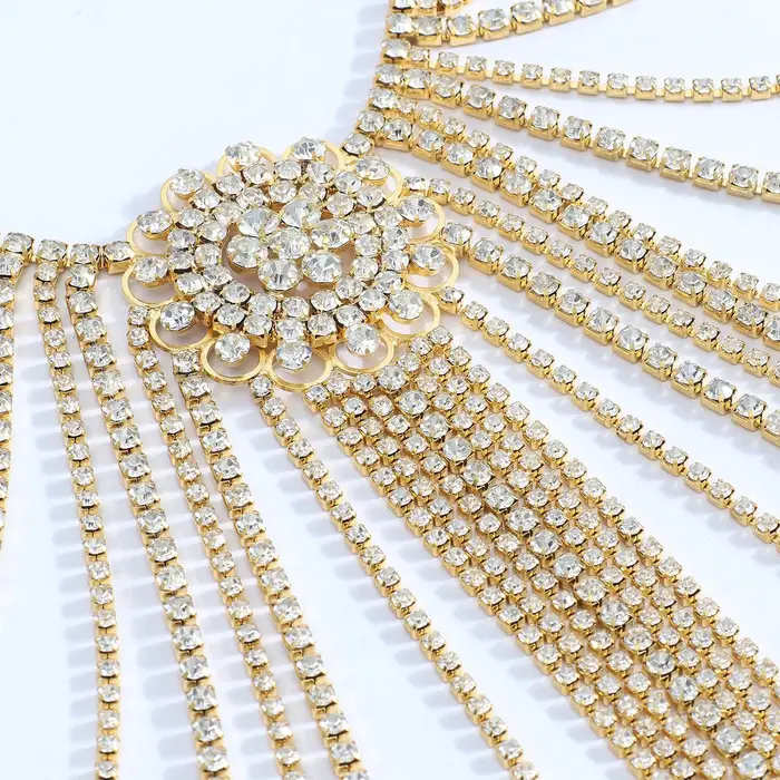CUIER jupe longue corps chaîne bijoux pour femmes pour fête délicate fleur cristal