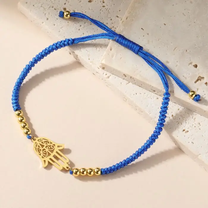 LIKGREAT classique main de Fatima Bracelets réglables amulette porte-bonheur Hamsa bijoux spirituels en acier inoxydable hommes femmes Wiccan cadeau